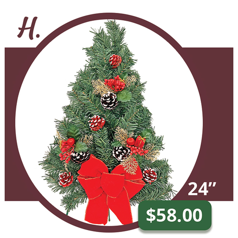 H - Christmas Tree w/ Cones & Bow