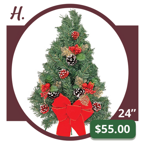 H - Christmas Tree w/ Cones & Bow